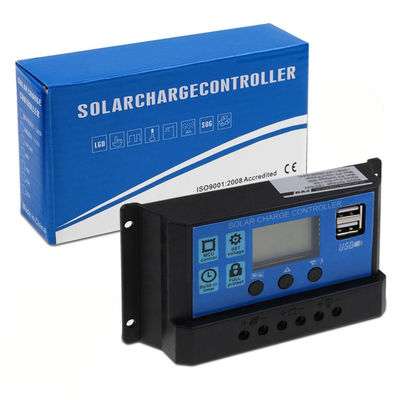 Goede prijs. 12V 24V 30A 20A 10 Amp PWM Zonneladingscontroleur 2 USB 5V 2A MCU Control online
