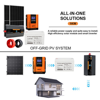Goede prijs. 1KW Complete Off-Grid Solar Power Kit voor Huizen met Duurzame GEL Batterij online
