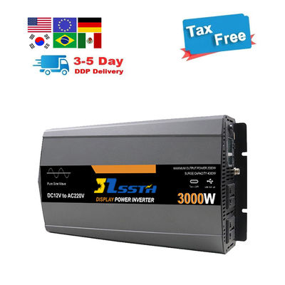 Zuivere sinusgolf van het net stroomomvormer Dc 12V 24V tot Ac 220V 230V 3000W aangepast