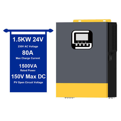 Overbelastingbescherming 1,5 KVA 1500 W zonne-omvormer Ingebouwde 40A MPPT-ladingscontroleur