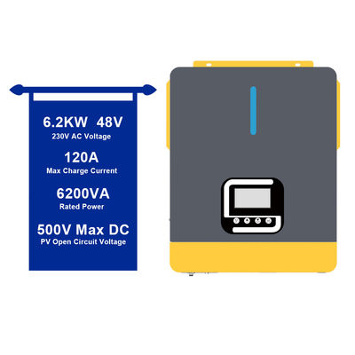 6200w 48vdc On/Off Grid Hybrid Solar Pure Sinus Wave Inverter met loodzuurbatterij