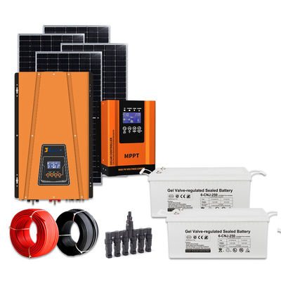 Volledige 8kw zonne-systeem kit enkelfasig verstelbaar wisselspanning off-grid omvormer