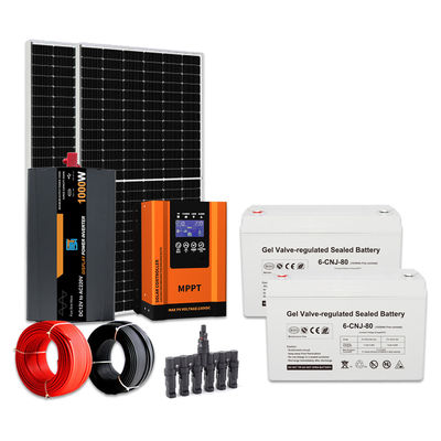 Off-grid zonne-energie-opwekking systeem 1KW Hybride GEL-batterij Zonne-energie voor woningen