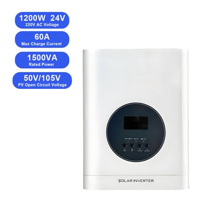 Hybride zonne-omvormer 1.2KW 1200W 24V 110/220V Off-grid All-in-One zonne-omvormer voor campers, kamperen en kleine huissystemen